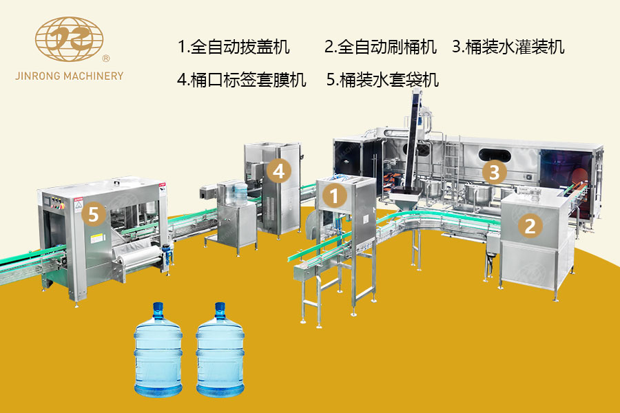 QGF系列5加仑桶装水灌装生产线